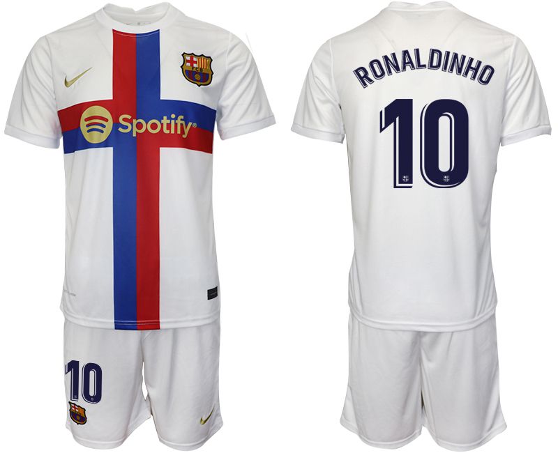 Men 2022-2023 Club Barcelona white away 10 Soccer Jersey